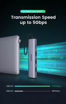 USB Hub Ugreen CM473 USB 3.0 to 4-Port USB 3.0 Hub Space Gray (6957303828050) - obraz 5