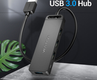 USB Hub Vention 4-Port z microUSB zasilaniem 0.15 m Black (6922794746626) - obraz 2