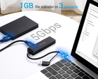 USB Hub Vention 4-Port z microUSB zasilaniem 0.15 m Black (6922794746916) - obraz 3