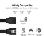 Kabel Ugreen US217 SATA 3.0 Data Cable 0.5 m Black (6957303837960) - obraz 3