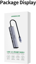 USB Hub Ugreen CM475 Type C to 3xUSB HUB+Gigabit Converter with PD Space Gray (6957303829323) - obraz 10