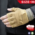 Тактичні Військові Рукавички Без Пальців Для Військових Койот Tactical Gloves PRO Coyot M Безпалі Армійські Штурмові - зображення 1