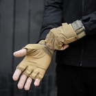Тактичні Військові Рукавички Без Пальців Для Військових Койот Tactical Gloves PRO Coyot M Безпалі Армійські Штурмові - зображення 7