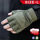 Тактические Военные Перчатки Без Пальцев Для Военных Хаки Tactical Gloves PRO Olive L Беспалые Армейские Штурмовые - изображение 1