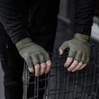 Тактические Военные Перчатки Без Пальцев Для Военных Хаки Tactical Gloves PRO Olive L Беспалые Армейские Штурмовые - изображение 6