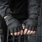 Тактичні Військові Рукавички Без Пальців Для Військових Чорні Tactical Gloves PRO Black XL Безпалі Армійські Штурмові - зображення 5