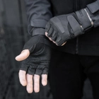 Тактичні Військові Рукавички Без Пальців Для Військових Чорні Tactical Gloves PRO Black XL Безпалі Армійські Штурмові - зображення 6