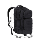 Тактичний рюкзак 20 л Чорний MIL-TEC Assault Small 20L Black з системою MOLLE Військовий Рюкзак Армійський Штурмовий Водовідштовхуючий - зображення 2