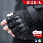 Тактические Военные Перчатки Без Пальцев Для Военных с накладками Черные Tactical Gloves PRO Black L Беспалые Армейские Штурмовые - изображение 1