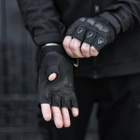 Тактические Военные Перчатки Без Пальцев Для Военных с накладками Черные Tactical Gloves PRO Black L Беспалые Армейские Штурмовые - изображение 14