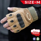Тактичні Військові Рукавички Без Пальців Для Військових з накладками Койот Tactical Gloves PRO Coyot M Безпалі Армійські Штурмові - зображення 1