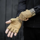 Тактичні Військові Рукавички Без Пальців Для Військових Койот Tactical Gloves PRO Coyot XL Безпалі Армійські Штурмові - зображення 12