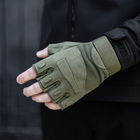 Тактичні Військові Рукавички Без Пальців Для Військових Хаки Tactical Gloves PRO Olive XL Безпалі Армійські Штурмові - зображення 3