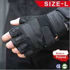Тактические Военные Перчатки Без Пальцев Для Военных Черные Tactical Gloves PRO Black L Беспалые Армейские Штурмовые - изображение 1