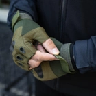 Тактичні Військові Рукавички Без Пальців Для Військових з накладками Олива Tactical Gloves PRO Olive M Безпалі Армійські Штурмові - зображення 13