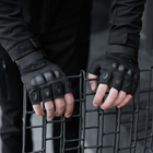 Тактичні Військові Рукавички Без Пальців Для Військових з накладками Чорні Tactical Gloves PRO Black XXL Безпалі Армійські Штурмові - зображення 6