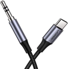 Кабель Ugreen AV143 Round USB Type-C Male to Audio Cable 3.5 мм Male Aluminum Shell 1 м Deep Gray (6957303836338) - зображення 1