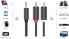 Kabel Ugreen AV102 AUX 3.5 mm TRS-RCAx2 M / M 3.0 m Black (6957303815128) - obraz 3