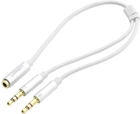 Kabel Ugreen AV140 AUX 3.5 mm TRRS-TRSx2 M / M 20 cm ABS Case White (6957303828975) - obraz 1