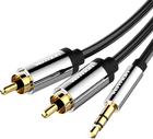 Kabel Vention AUX 3.5 mm m - 2 x RCA m 0.5 m Black (6922794734333) - obraz 1