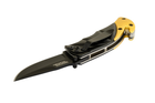 Нож складной MASTERTOOL "BULAT" 150х29х17 мм черное нержавеющее лезвие алюминиевая рукоятка стропорез AMS1263 - изображение 3