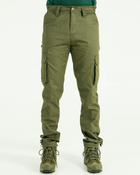 Брюки мужские Карго повседневные с карманами, ткань канвас цвет олива 56 - изображение 1