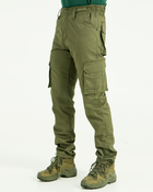Штани чоловічі Карго повсякденні з кишенями, тканина канвас колір олива 60 - зображення 3