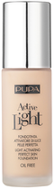 Podkład do twarzy Pupa Milano Active Light Perfect Skin Foundation SPF10 beztłuszczowy 010 Porcelain 30 ml (8011607189076) - obraz 1
