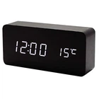 Часы сетевые VST-862-6 белый, (корпус черный) температура, USB
