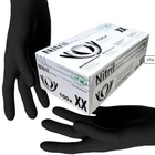 Перчатки нитриловые черные без пудры нестерильные SFM 3,8 размер S 100шт./уп - изображение 1