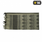 Тактическая арафатка всу шарф шемаг хлопковый с тризубом M-Tac, мужской платок на шею куфия, цвет олива Foliage Green/Black, 40905007 - изображение 2
