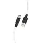 Кабель HOCO X21 Plus USB to Type-C 3A, 2м, силикон, силиконовые разъемы, Черный+Белый