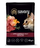 Влажный корм Savory для котят Ягненок с тыквой в желе 85 г