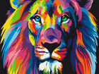 Картина за номерами "Райдужний лев" 30х40 см Brushme (2000002769026)