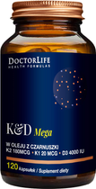 Харчова добавка Doctor Life K & D Mega в олії чорного кмину 120 капсул (5906874819166) - зображення 1