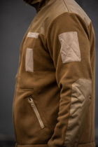 Чоловіча флісова кофта колір КОЙОТ з посиленими водонепроникними вставками з липучками під шеврон 54 - зображення 5