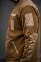 Мужская флисовая кофта цвет КОЙОТ с усиленными водонепроницаемыми вставками с липучками под шеврон 48 - изображение 5