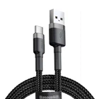 Дата кабель Baseus Cafule Type-C Cable 3A (1m) (Чорний / Сірий) (91919)