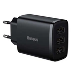 Сетевое зарядное устройство Baseus Compact 17W (3USB) (Черный) (136545)