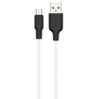 Дата кабель HOCO X21 Plus Silicone MicroUSB Cable (1m) (Чорний / Білий) (104722)