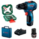 Безщітковий шурупокрут Bosch Professional GSR 12V-30 + 2 акб GBA12V 2Ah + з/п GAL 12V-40 + валіза + набір свердел (06019G9000+2607010608)