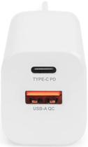Мережевий зарядний пристрій Digitus USB-C/USB-A 30W DualPort Білий (DA-10062) - зображення 3