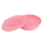 Talerz z pokrywką Twistshake 6 m+ pastelowy różowy (7350083121592) - obraz 1