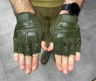 Перчатки тактические Беспальцевые Yakeda, цвет Олива, размер L - изображение 3