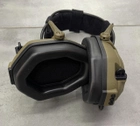 Тактичні активні навушники HD-16 для стрільби з шумозаглушенням, універсальне кріплення, на голову і шолом, блютуз, койот - зображення 2
