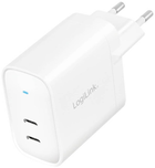 Мережевий зарядний пристрій LogiLink 2xUSB-C 40Вт Білий (4052792067545) - зображення 1