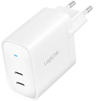 Ładowarka sieciowa LogiLink 2xUSB-C 65W Biała (4052792067552) - obraz 1