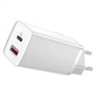 Блок живлення Швидка зарядка Мережевий Зарядний Пристрій Baseus GaN2 Lite Quick Charger 65W 1 Type-C + 1 USB White