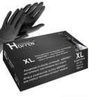 Нітрілові Hoffen Мedical black нестерильні текстуровані без пудри р.XL - зображення 1