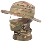 Панама тактична з балаклавою, польовий капелюх мультикам, камуфляжна кепка мультикам - зображення 1